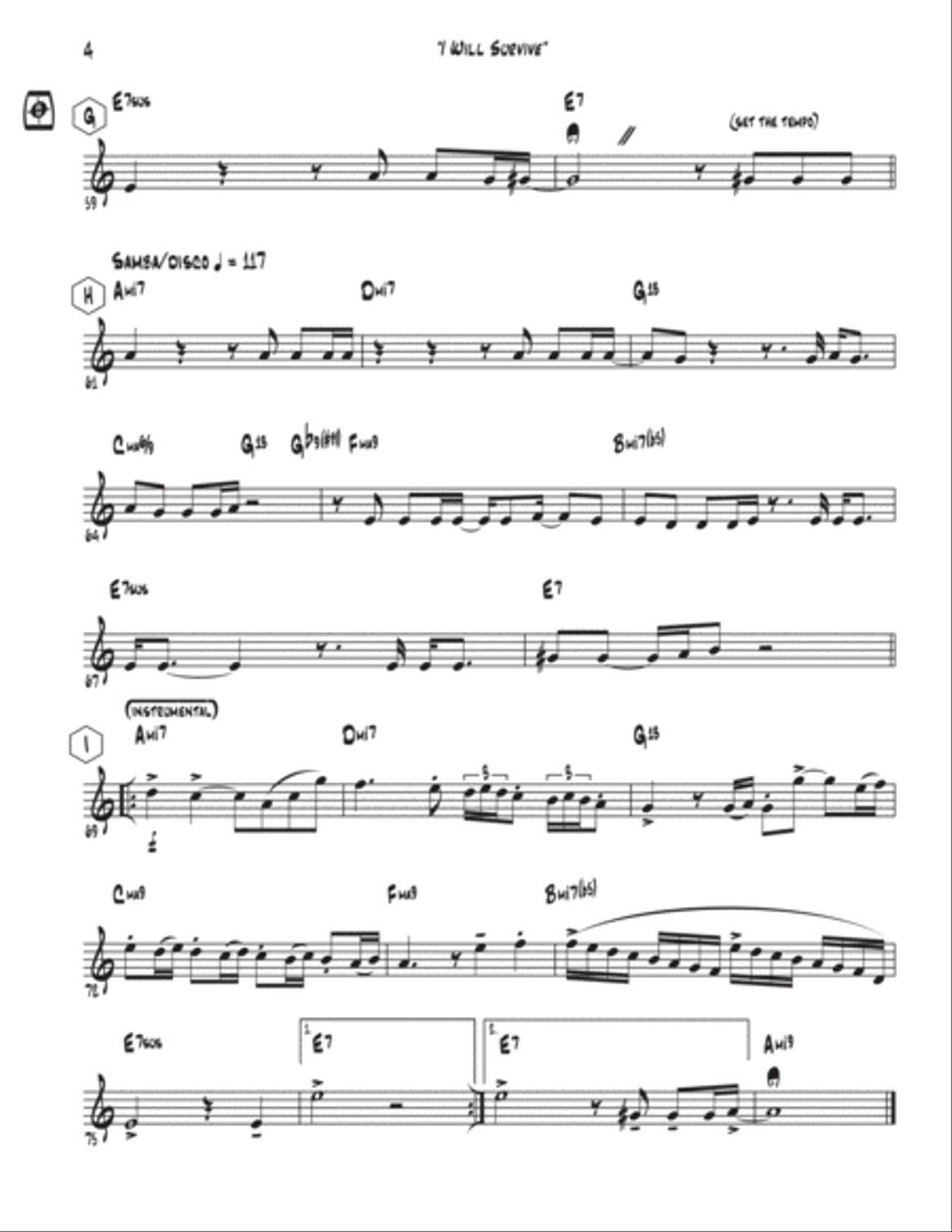 I Will Survive C Trumpet scores gallery preview page 5