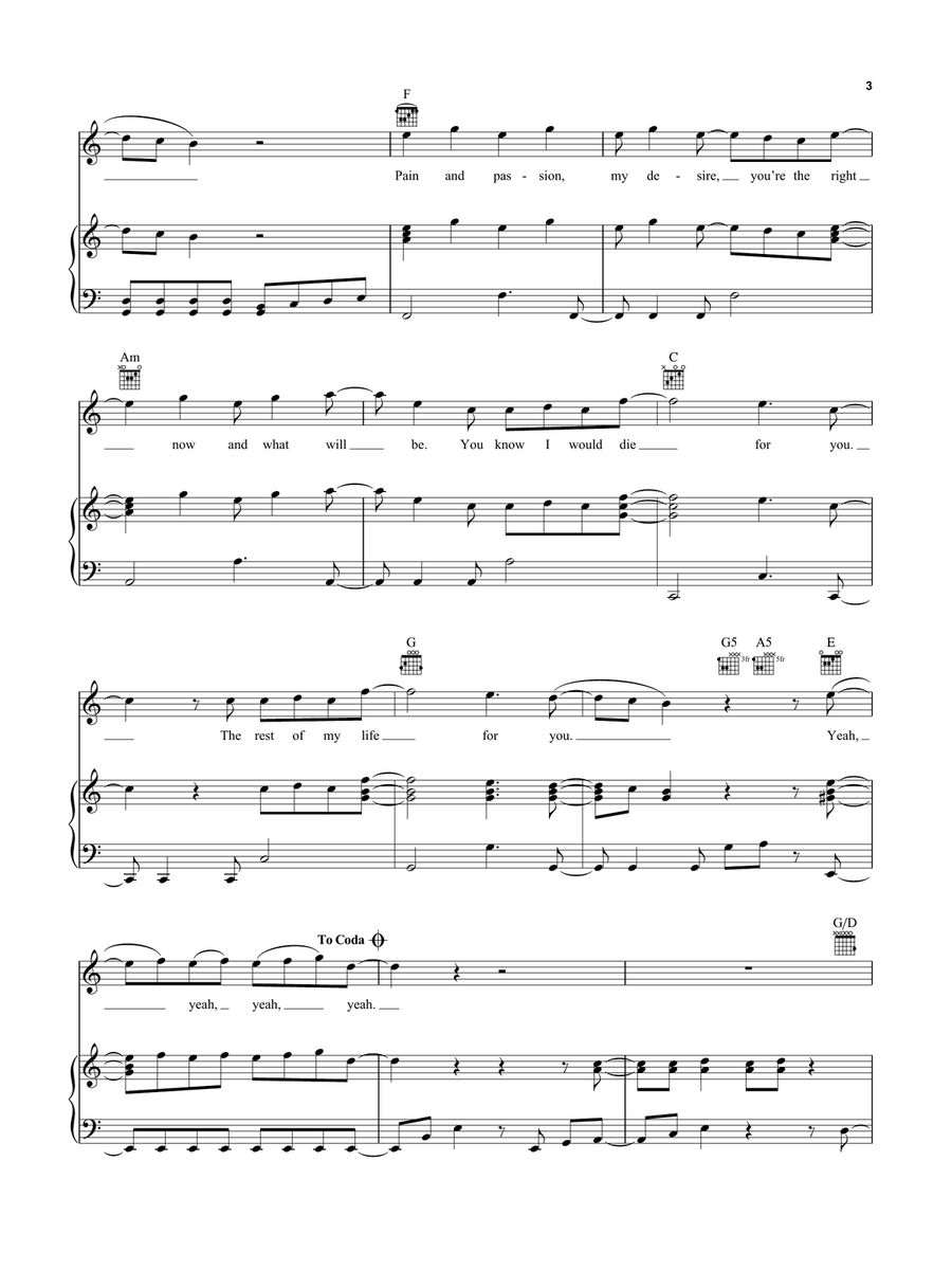 Die For You (feat. Dominic Fike) Piano, Vocal, Guitar scores gallery preview page 3