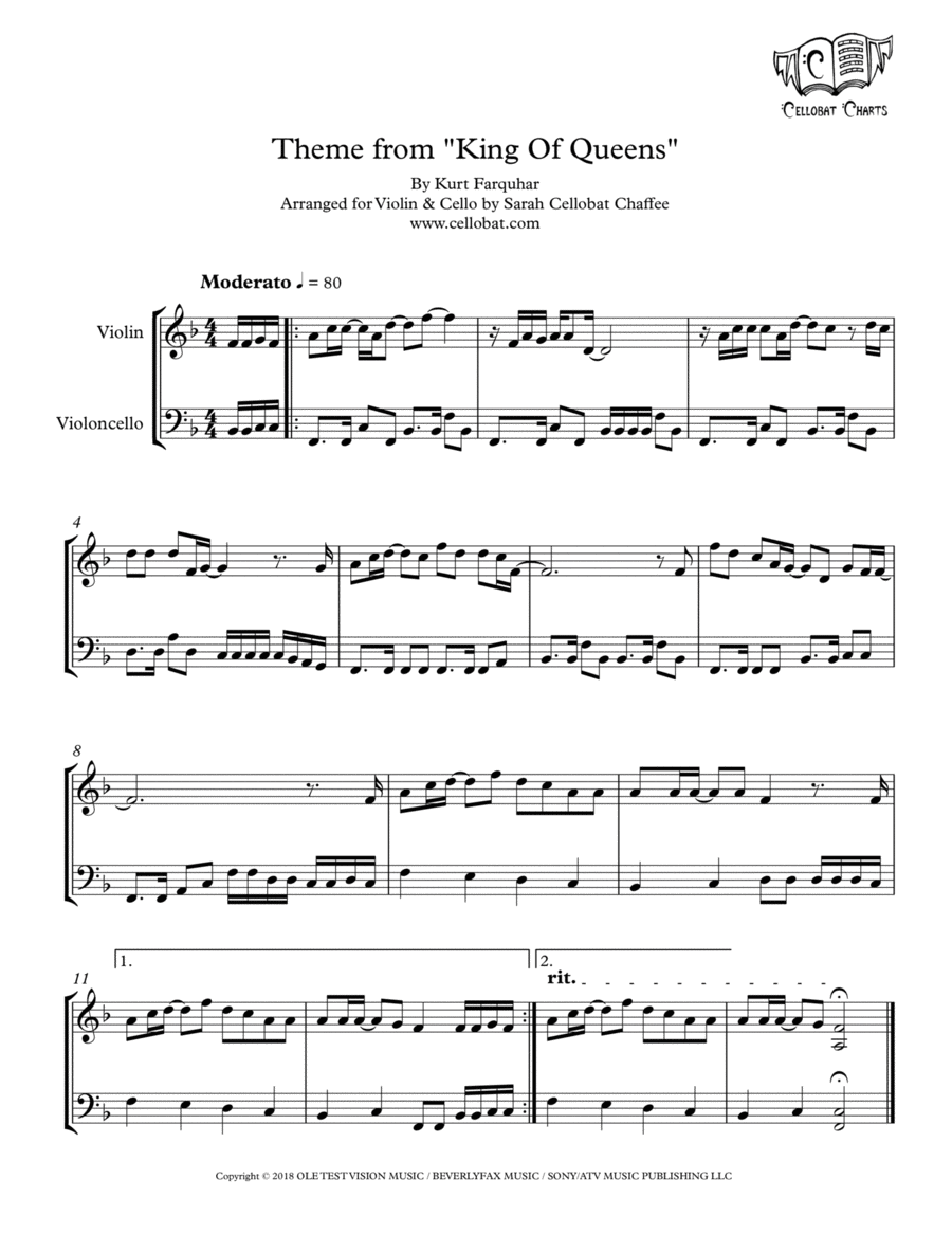 King Of Queens (tv Ser - Incidental Music) String Duet scores gallery preview page 1