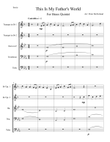 This Is My Father's World for Brass Quintet