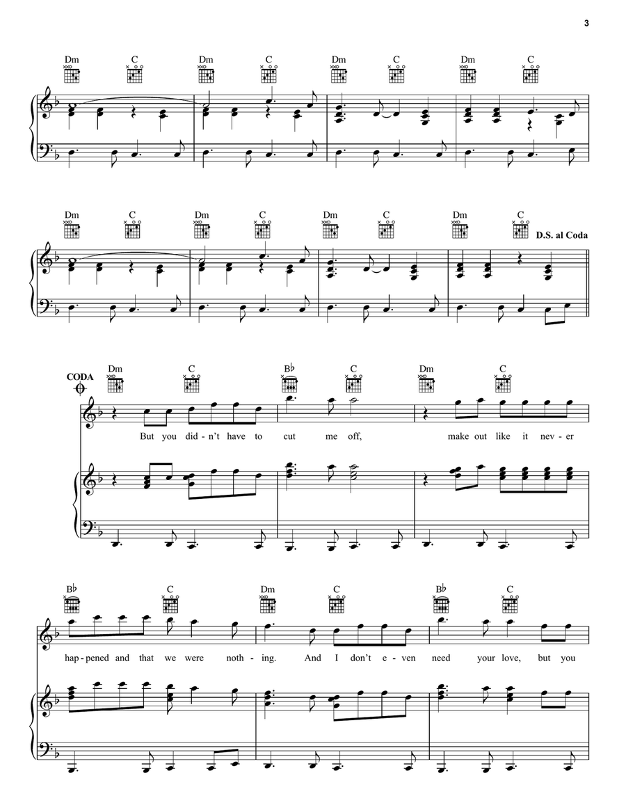 Somebody That I Used To Know (feat. Kimbra) Piano, Vocal, Guitar scores gallery preview page 3