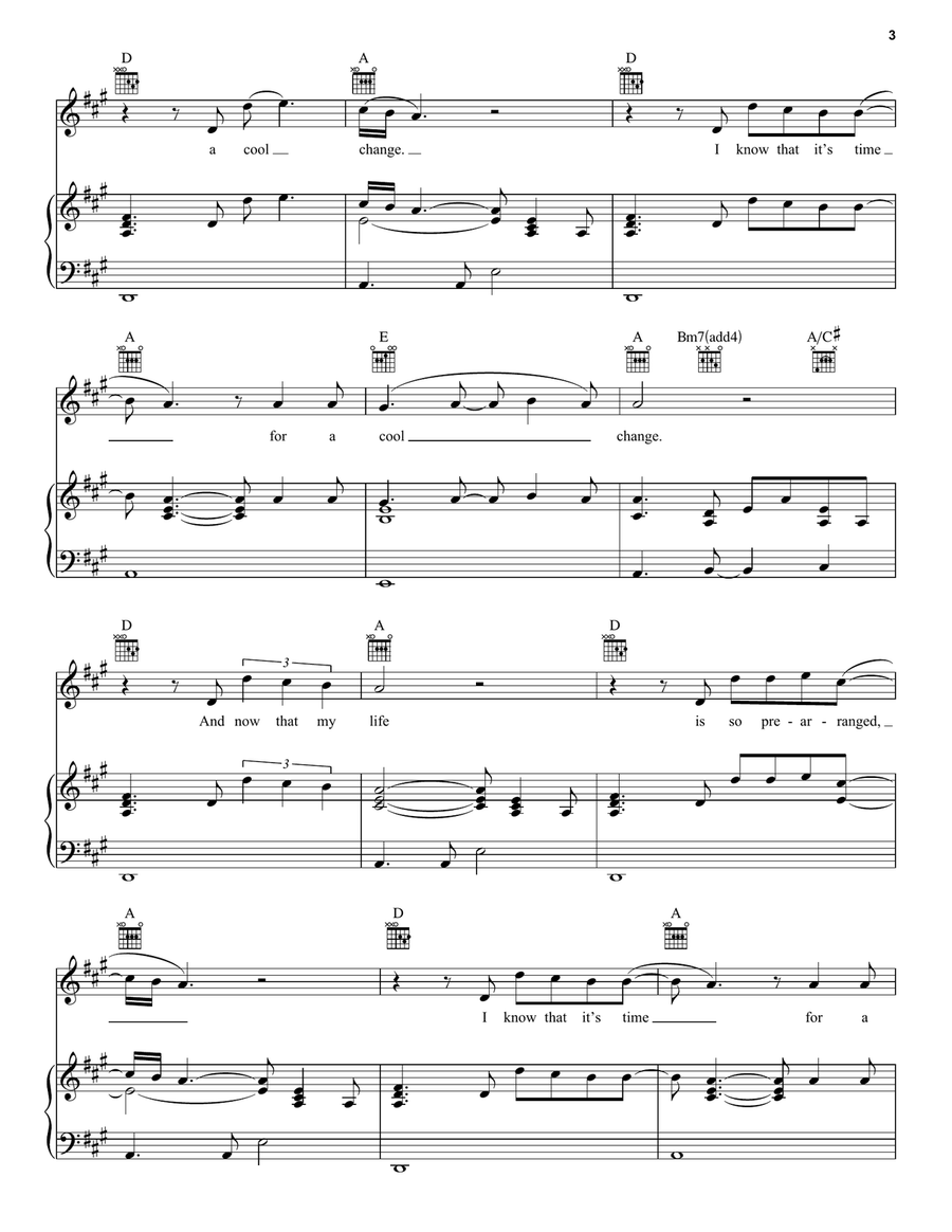 Cool Change Cool Change Piano, Vocal, Guitar scores gallery preview page 3