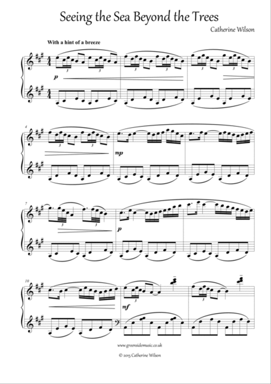Seeing the Sea Beyond the Trees Piano Solo scores gallery preview page 2