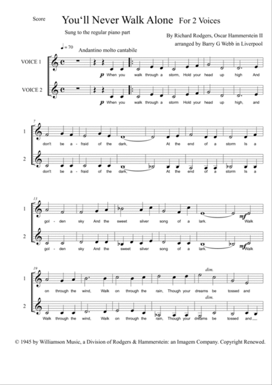 You'll Never Walk Alone 2-Part scores gallery preview page 2