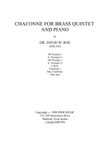Chaconne for Brass Quintet and Piano