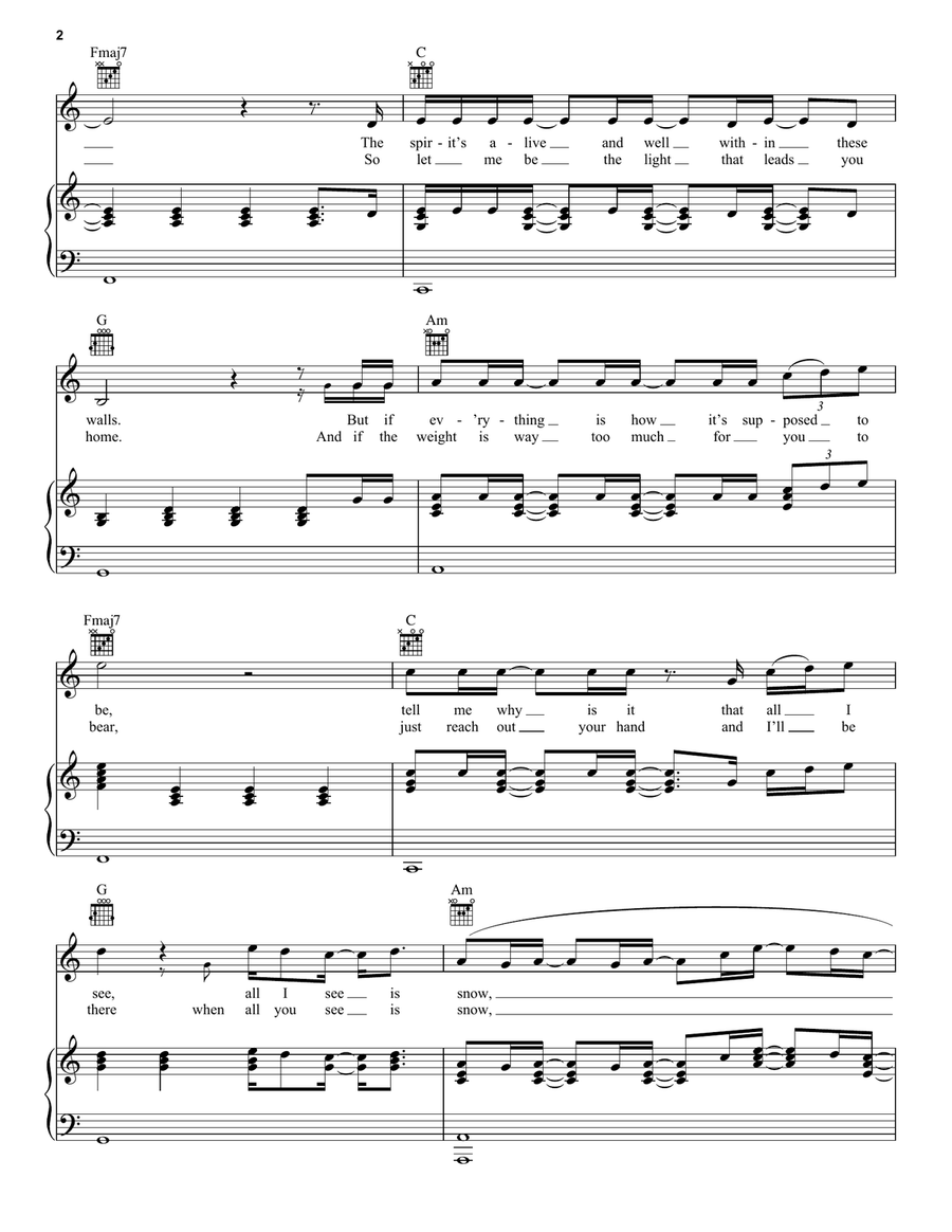 All I See Is Snow All I See Is Snow Piano, Vocal, Guitar scores gallery preview page 2