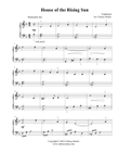 House of the Rising Sun - easy piano