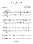 Praise, My Soul - Easy Violin/Cello Duet