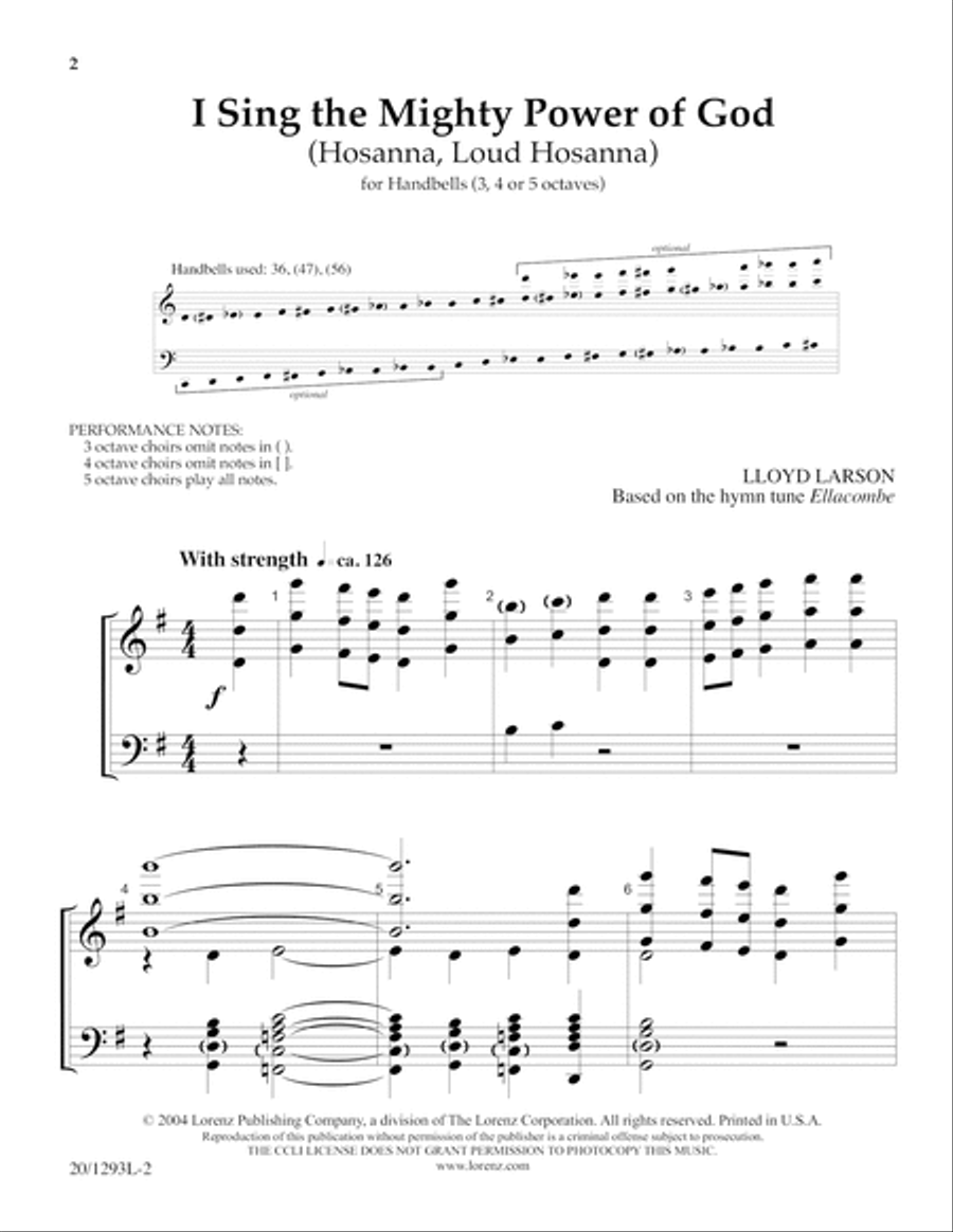 I Sing the Mighty Power of God (Digital Download) 5-Octaves scores gallery preview page 2