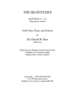 The Beatitudes by Dr. David W. Roe for SAB Choir , Soloists, and Piano