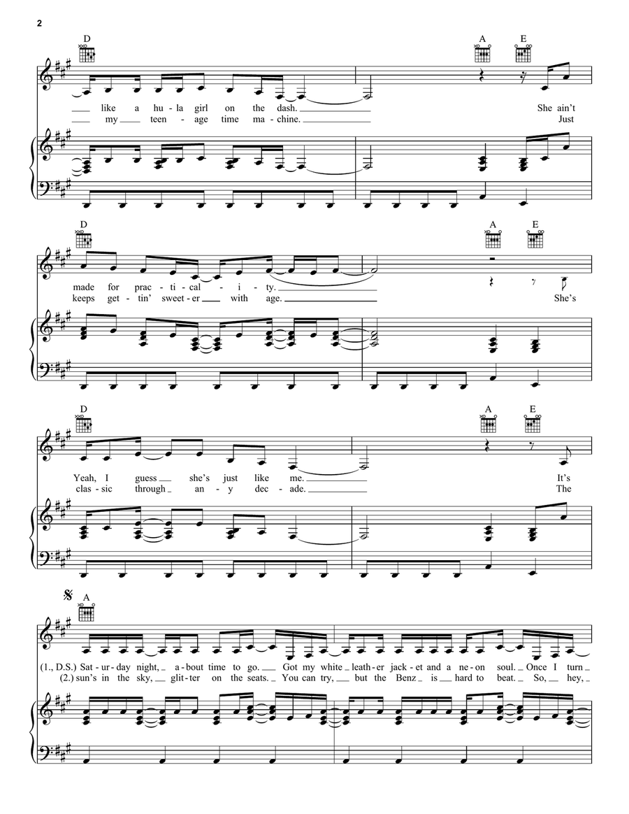 80s Mercedes 80s Mercedes Piano, Vocal, Guitar scores gallery preview page 2