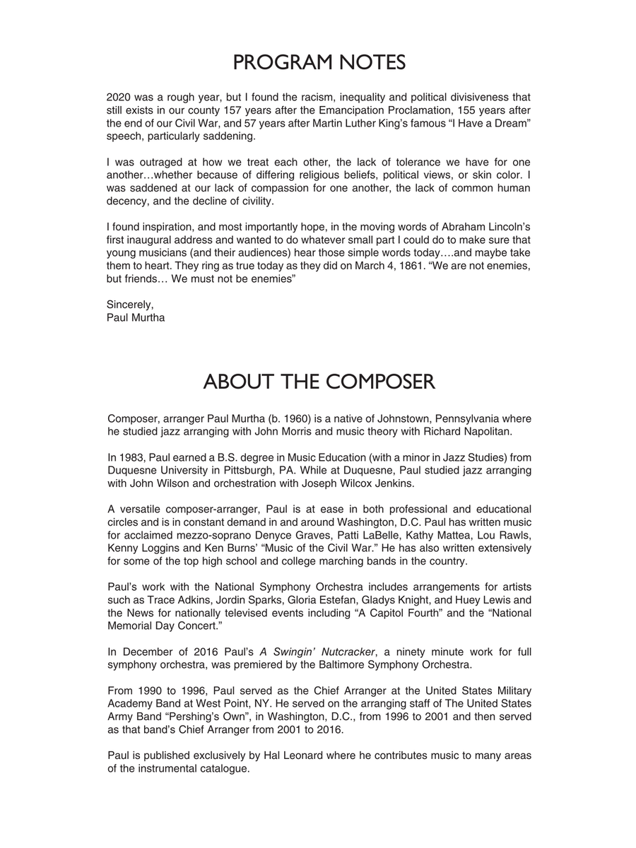 The Better Angels of Our Nature - Conductor Score (Full Score) Concert Band scores gallery preview page 2