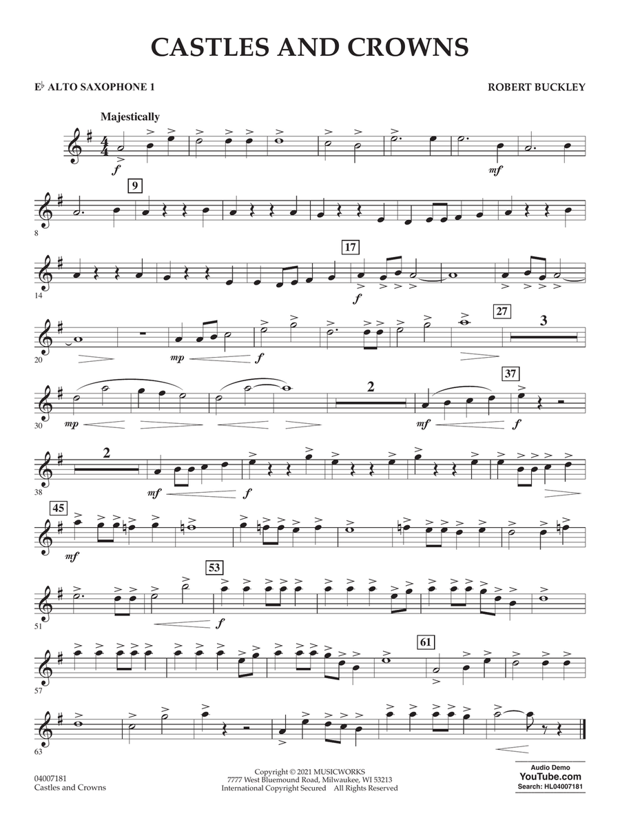 Castles and Crowns - Eb Alto Saxophone 1 Concert Band scores gallery preview page 1