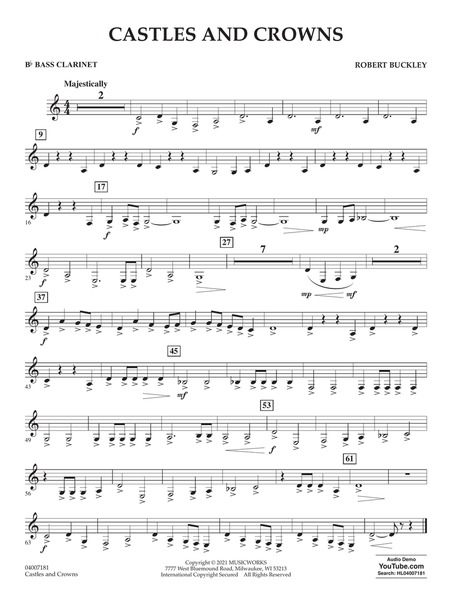 Castles and Crowns - Bb Bass Clarinet Concert Band scores gallery preview page 1