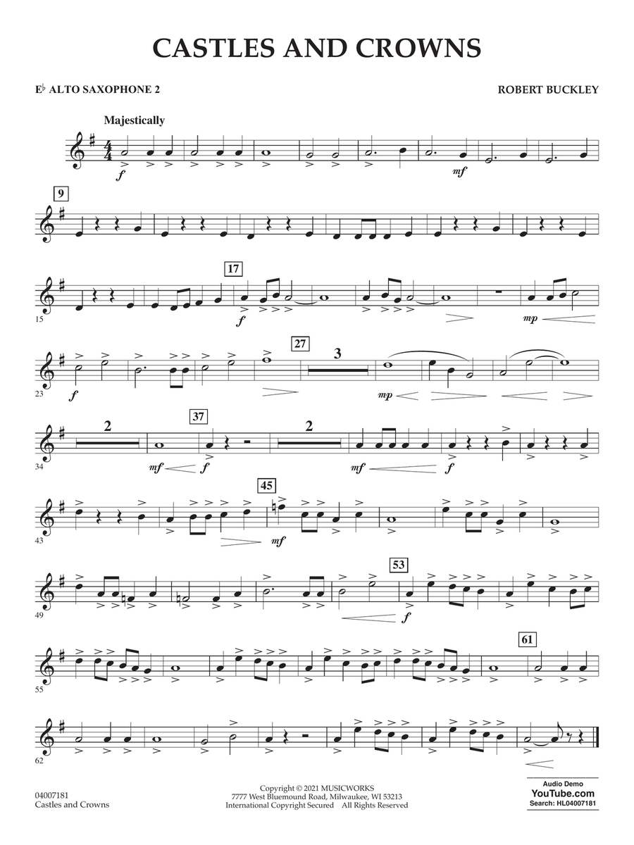 Castles and Crowns - Eb Alto Saxophone 2 Concert Band scores gallery preview page 1