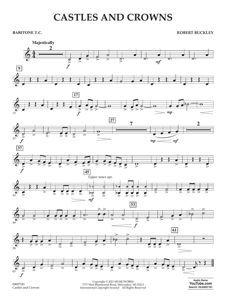 Castles and Crowns - Baritone T.C. Concert Band scores gallery preview page 1