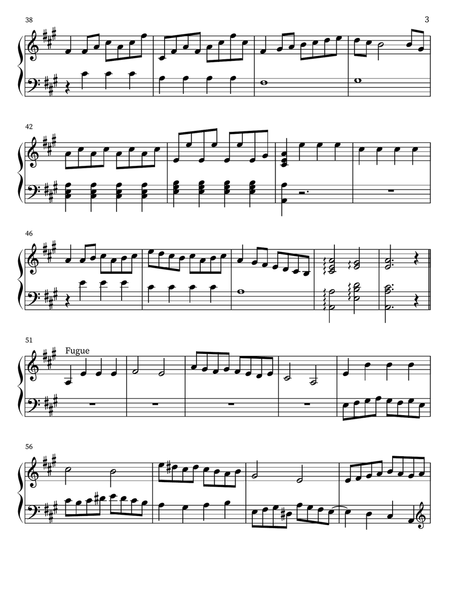 Prelude and Fugue in A Major Easy Piano scores gallery preview page 3