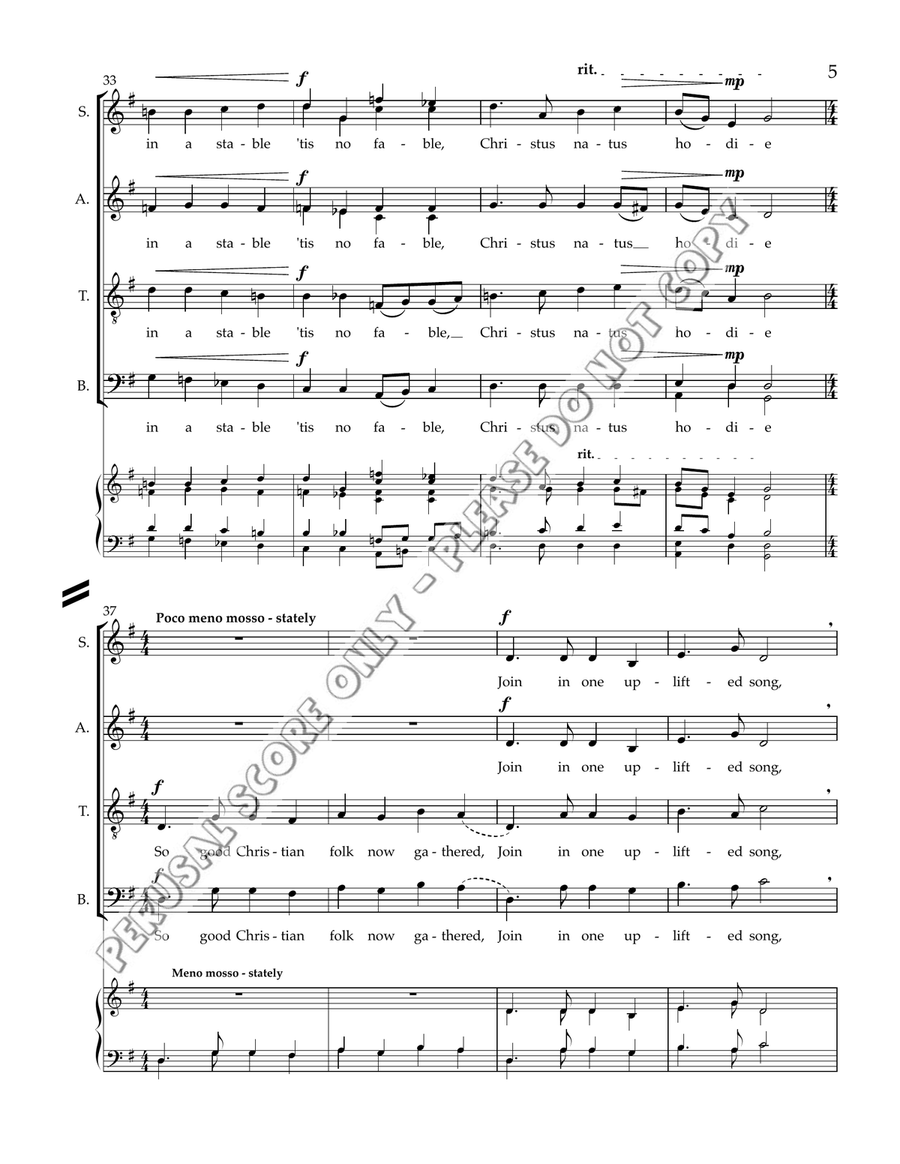 Christus Natus Hodie Christus Natus Hodie 4-Part scores gallery preview page 5