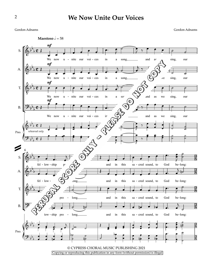 We Now Unite Our Voices We Now Unite Our Voices 4-Part scores gallery preview page 2