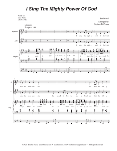 I Sing The Mighty Power Of God (2-part choir (SA) - Organ accompaniment)