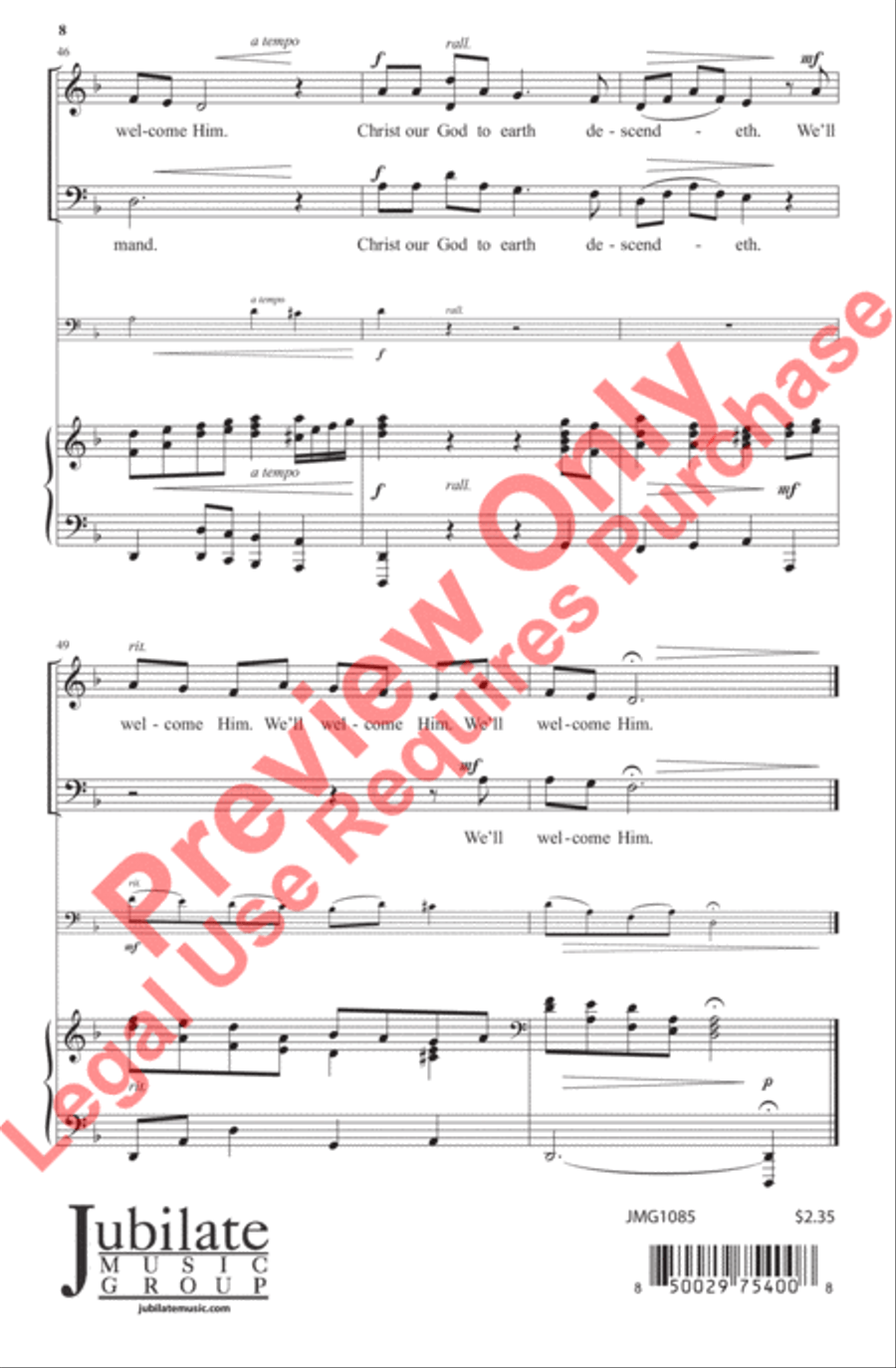 We'll Welcome Him We'll Welcome Him Choir scores gallery preview page 9