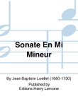 Sonate en Mi mineur