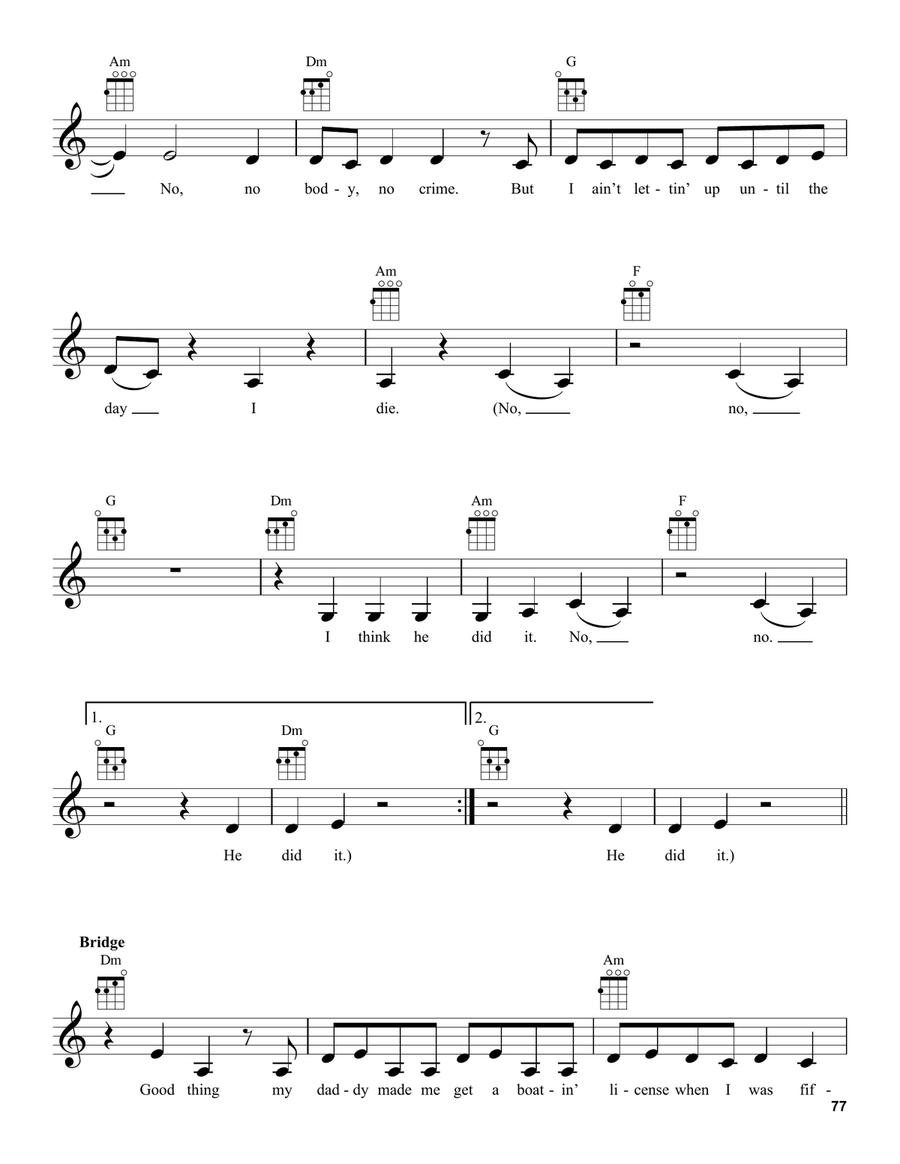 no body, no crime (feat. HAIM) Ukulele scores gallery preview page 3