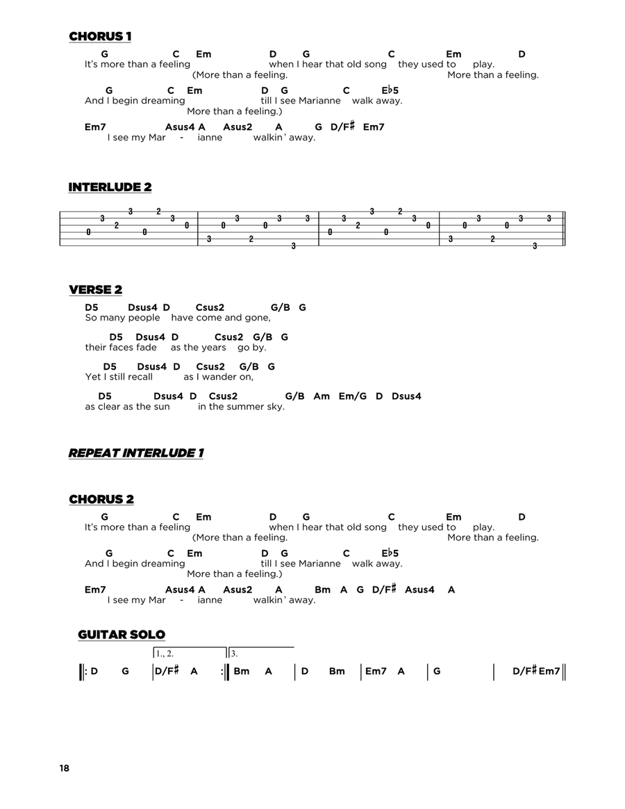 More Than A Feeling More Than A Feeling Acoustic Guitar scores gallery preview page 2