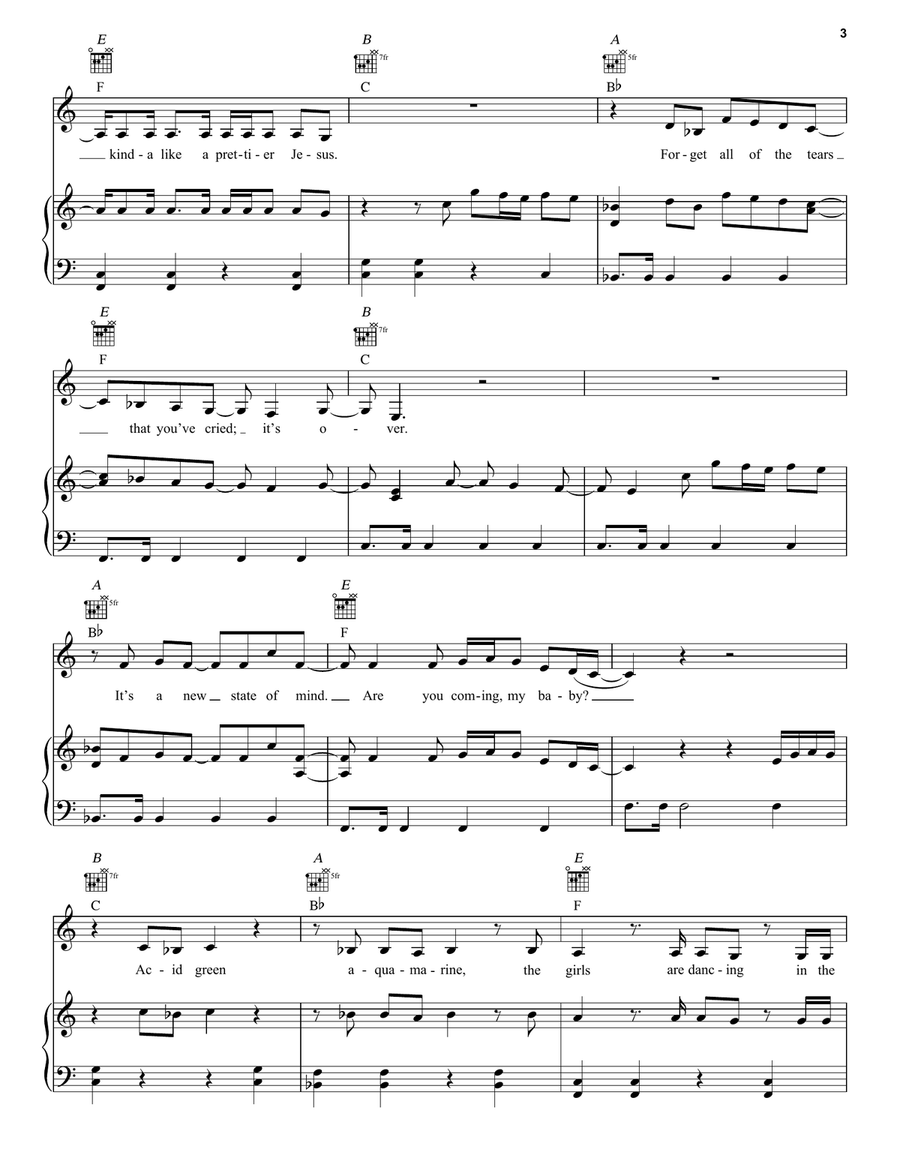 Solar Power Solar Power Piano, Vocal, Guitar scores gallery preview page 3