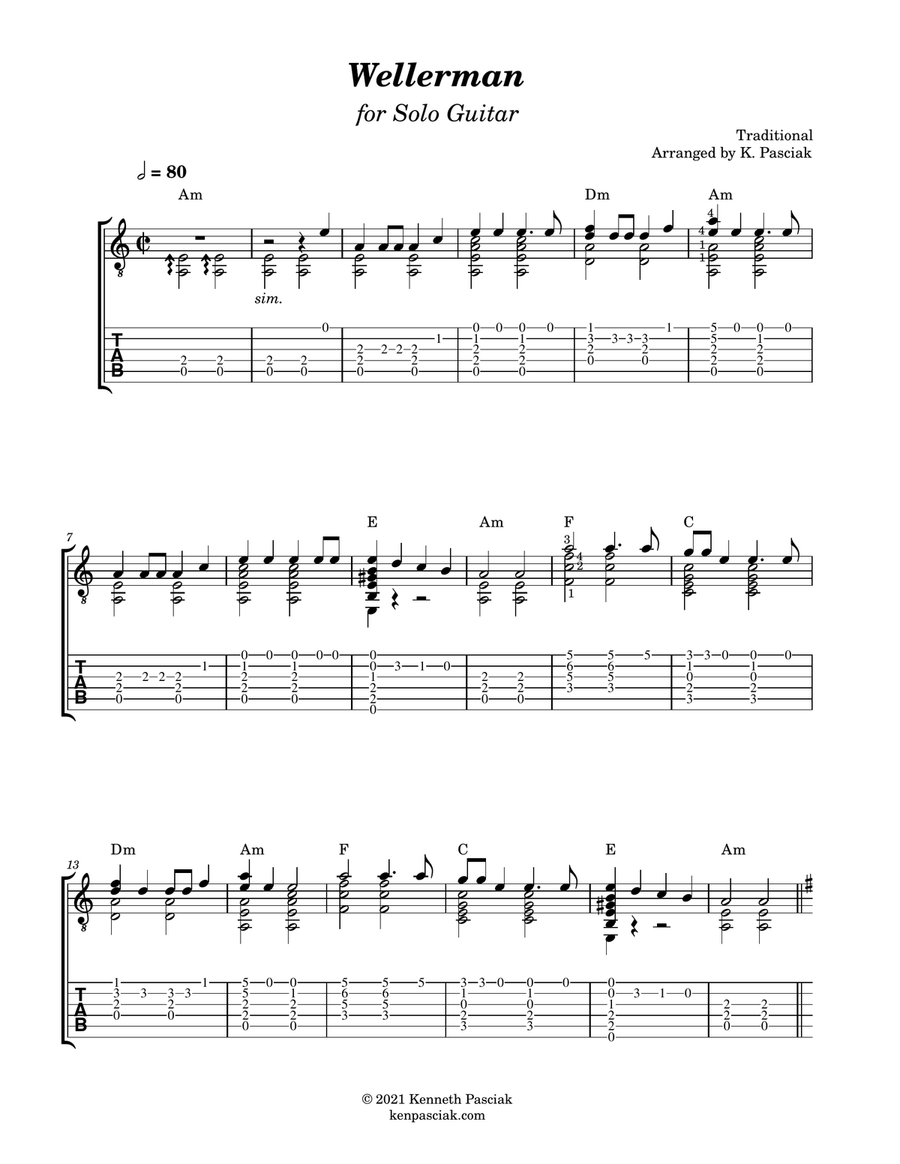 Wellerman (for Solo Guitar) Acoustic Guitar scores gallery preview page 2