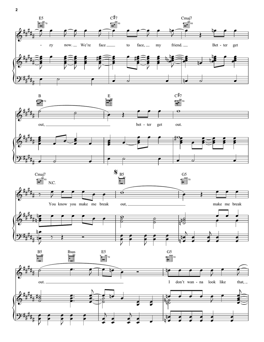 Breakout Breakout Piano, Vocal, Guitar scores gallery preview page 2