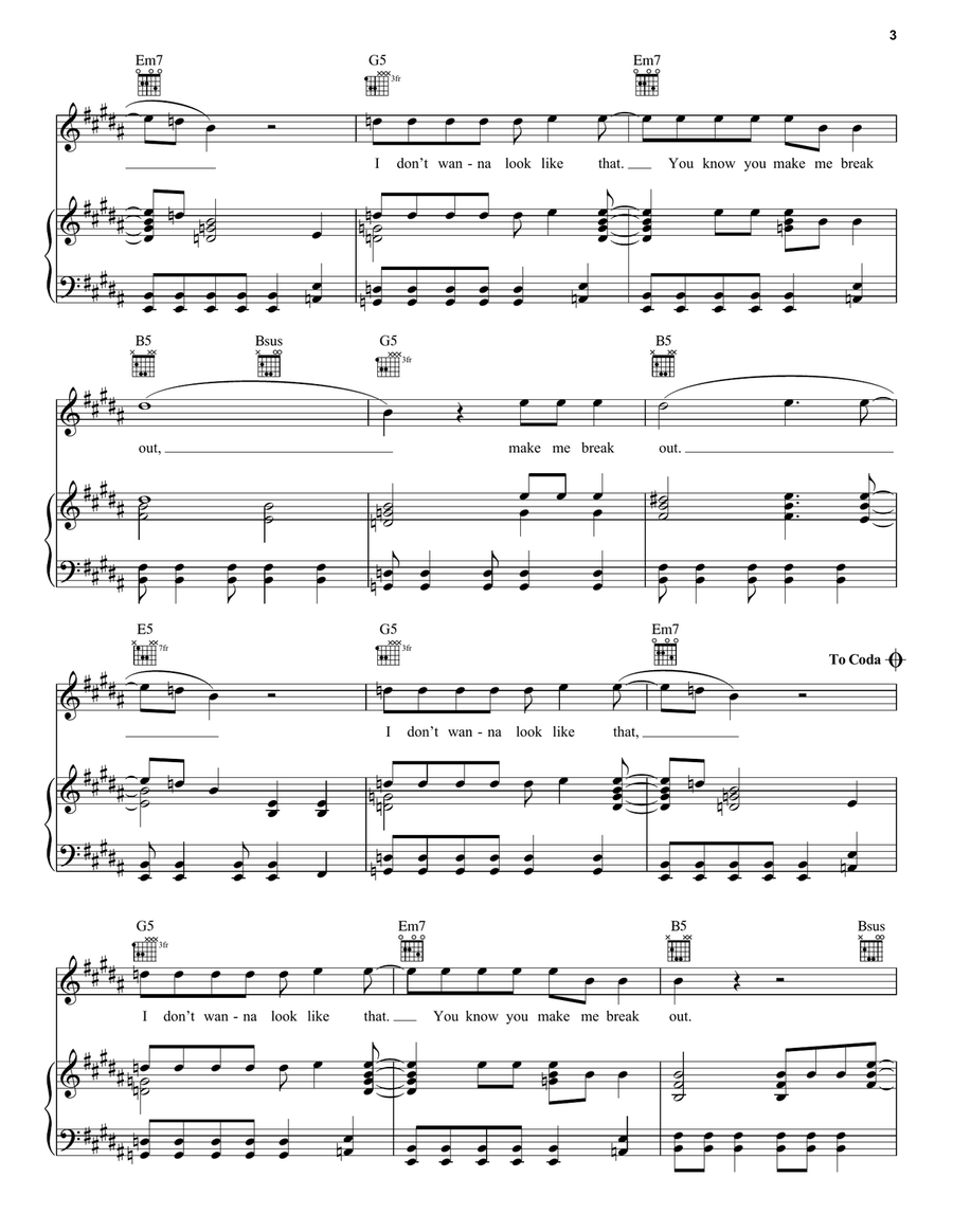 Breakout Breakout Piano, Vocal, Guitar scores gallery preview page 3