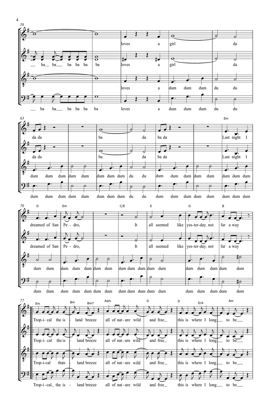 La Isla Bonita (arr. Gitika Partington) Choir scores gallery preview page 4