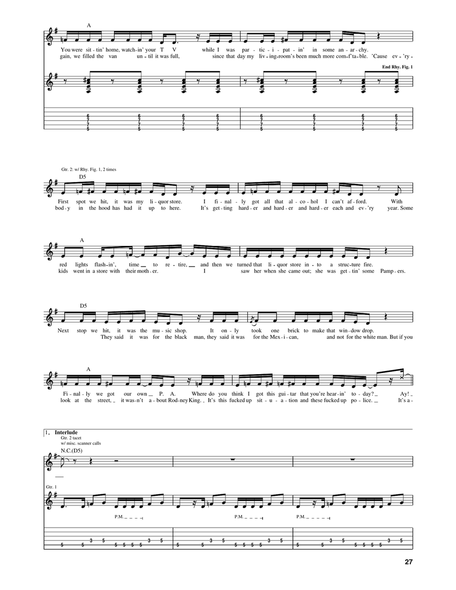 April 29, 1992 (Miami) April 29, 1992 (Miami) Guitar Tablature scores gallery preview page 2