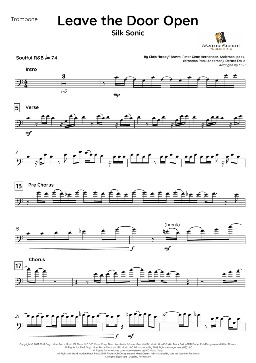 Leave The Door Open Piano scores gallery preview page 2