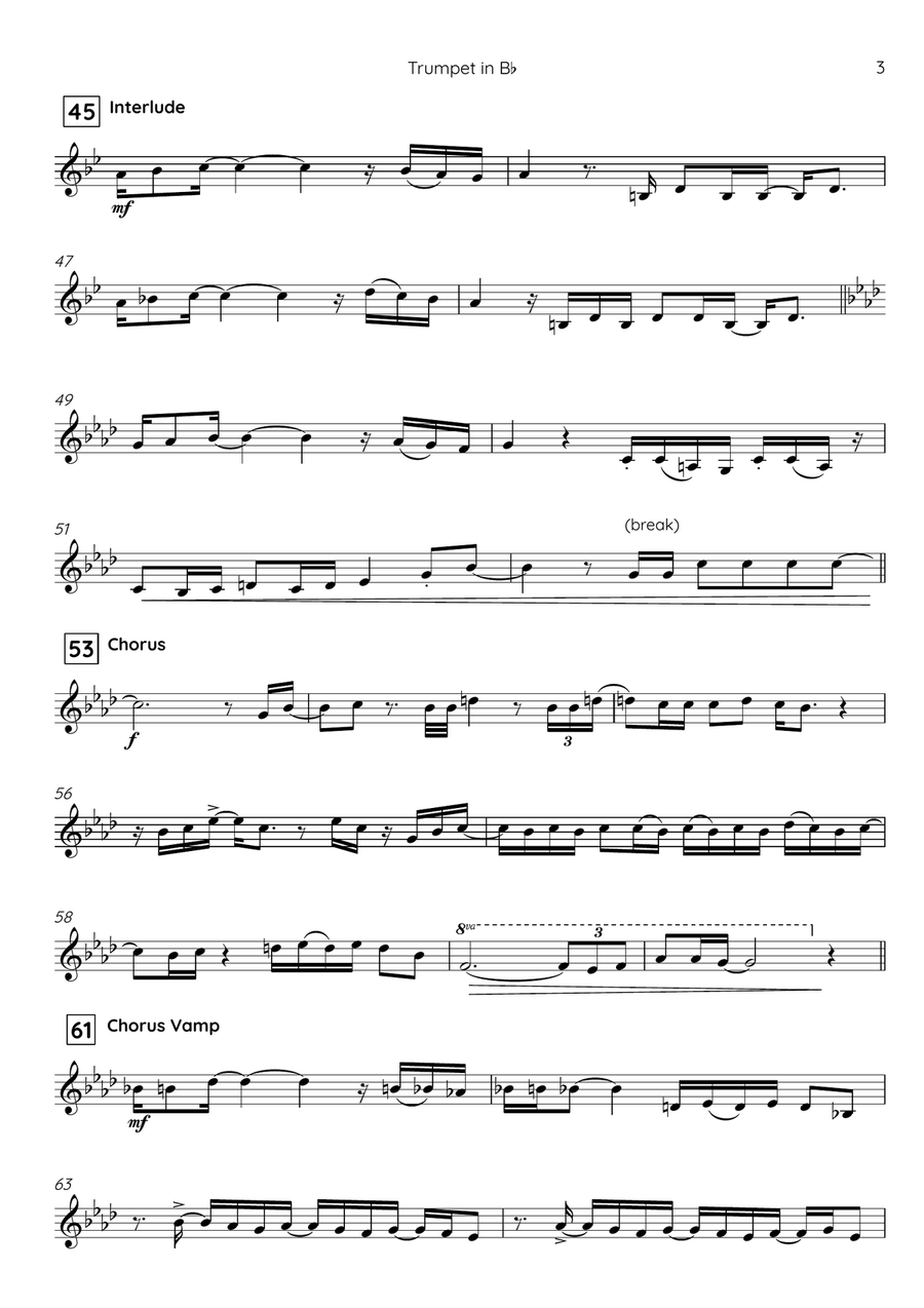 Leave The Door Open B-Flat Trumpet scores gallery preview page 4