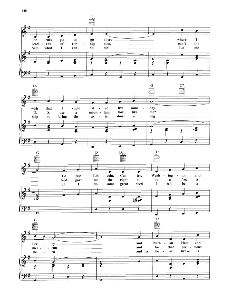 There's A Star Spangled Banner Waving Somewhere Piano, Vocal, Guitar scores gallery preview page 2