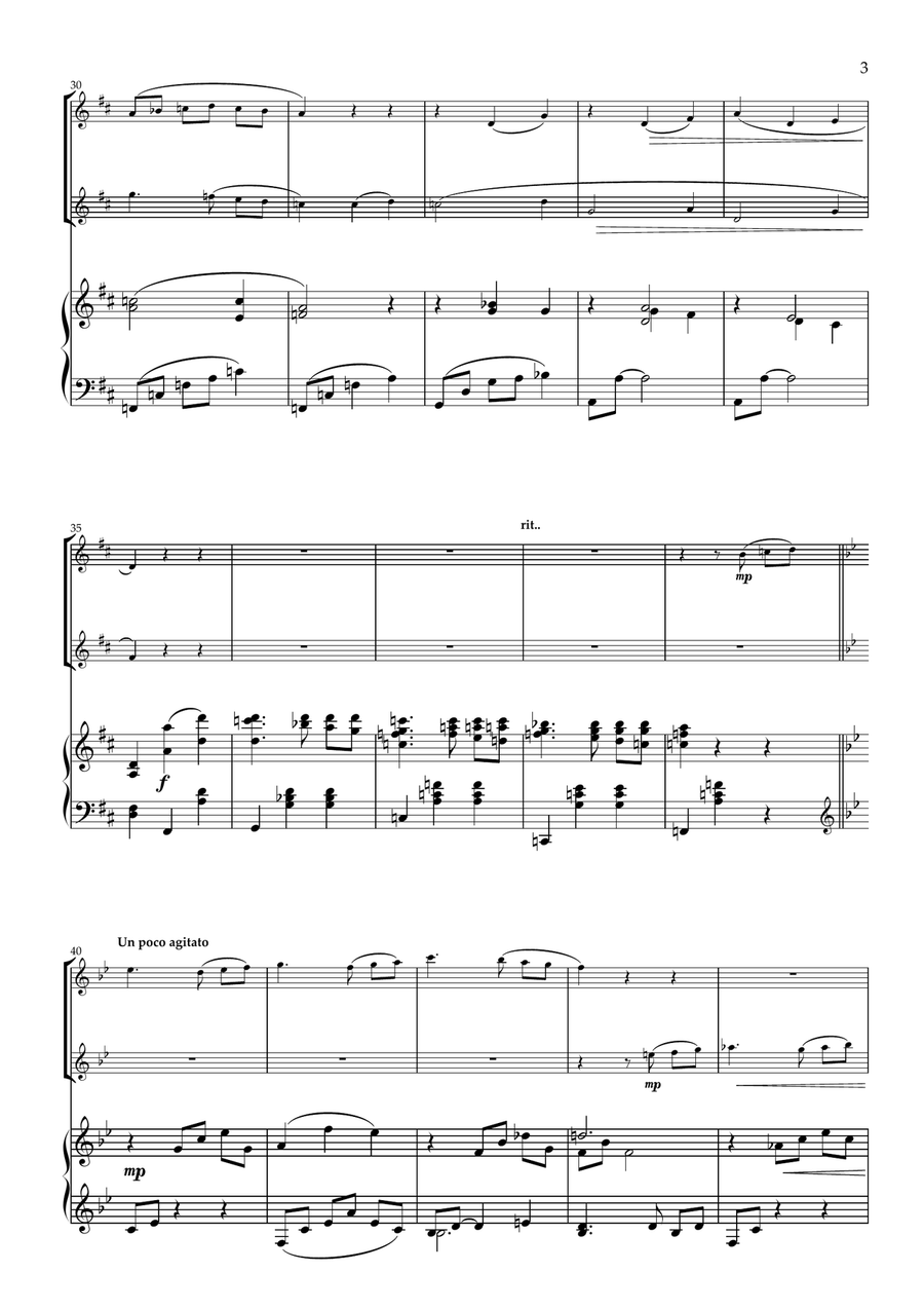 Valse Op.15 Rimsky- Korsakov- for Flute Duet and Piano. Intermediate Flute Duet scores gallery preview page 4