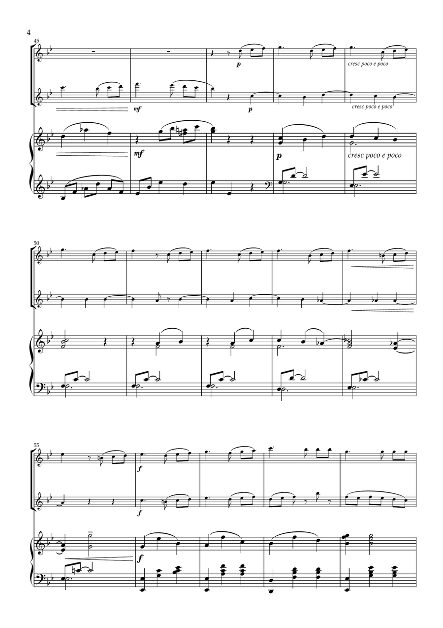 Valse Op.15 Rimsky- Korsakov- for Flute Duet and Piano. Intermediate Flute Duet scores gallery preview page 5