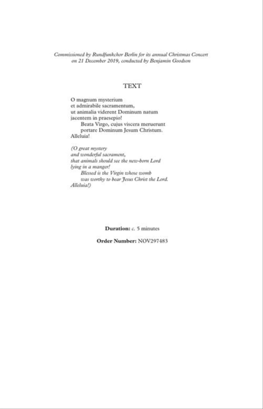 O Magnum Mysterium O Magnum Mysterium Choir scores gallery preview page 3