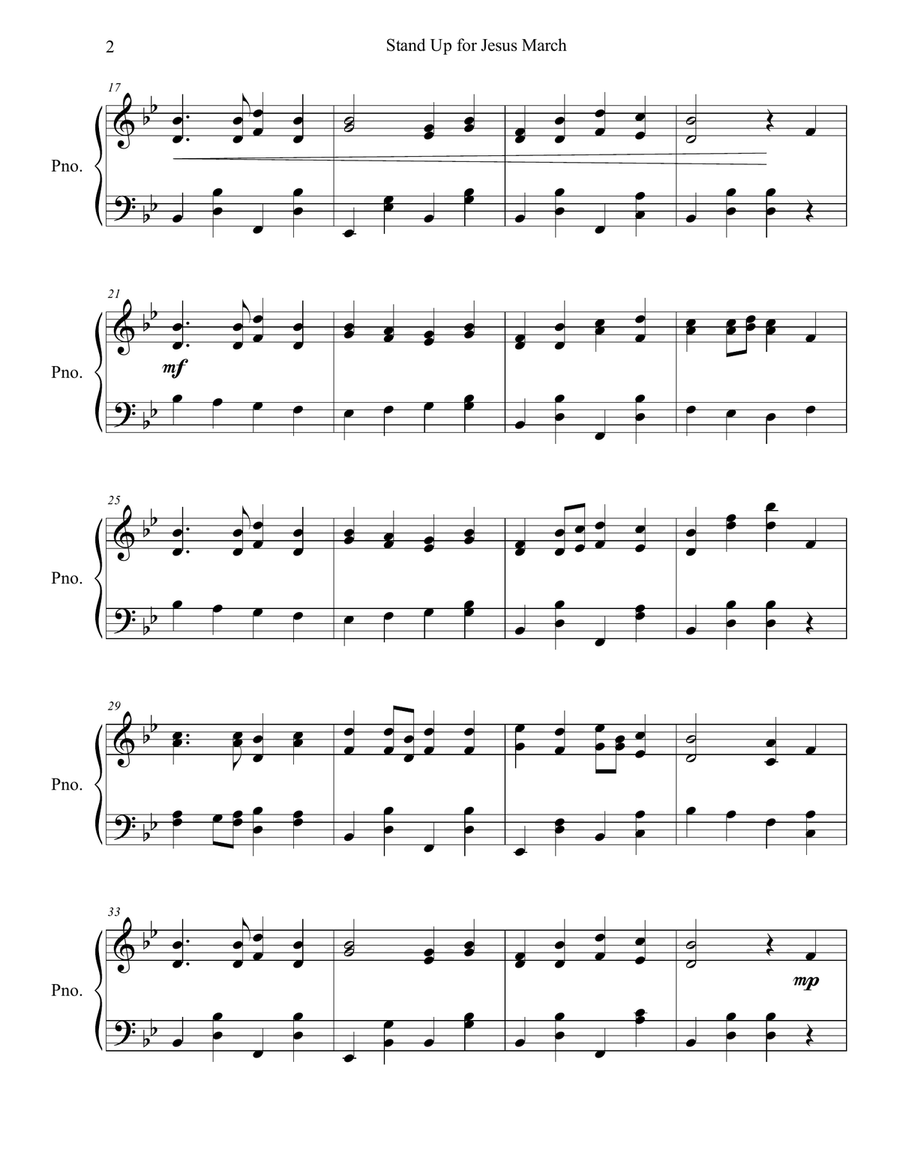 Stand Up, Stand Up for Jesus Piano Solo scores gallery preview page 3