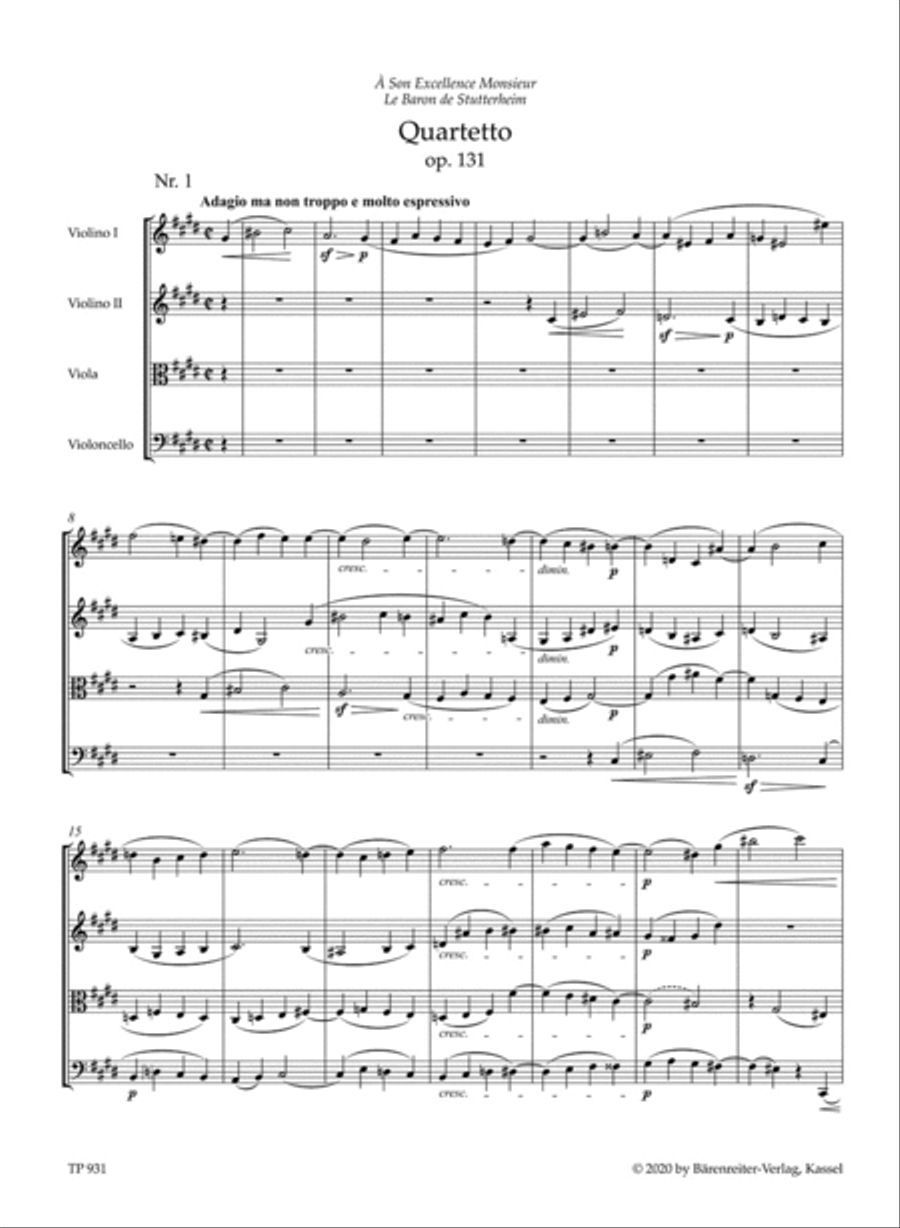 String Quartet in C-sharp minor, op. 131 String Quartet scores gallery preview page 2