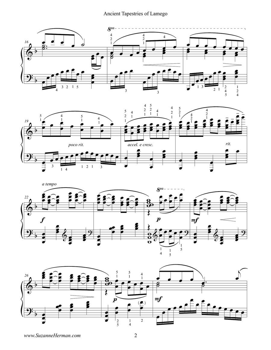 Ancient Tapestries of Lamego Piano Solo scores gallery preview page 2