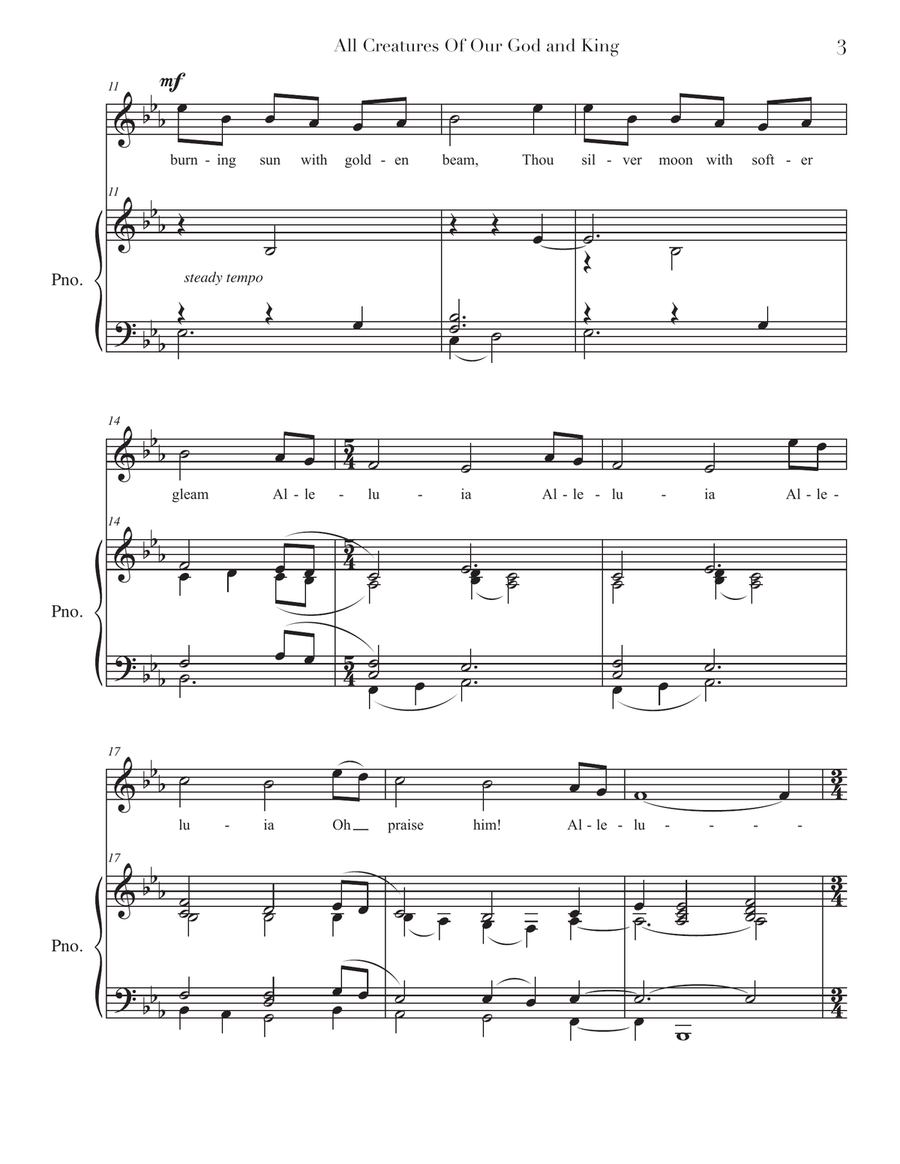 All Creatures of Our God and King ( high voice ) Piano, Vocal scores gallery preview page 3
