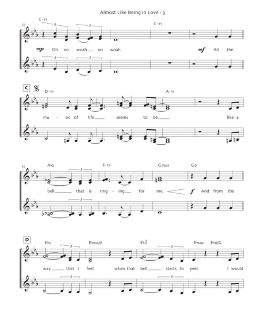 Almost Like Being In Love SSAA scores gallery preview page 4