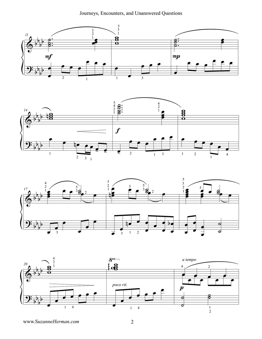 Journeys, Encounters, and Unanswered Questions Piano Solo scores gallery preview page 2