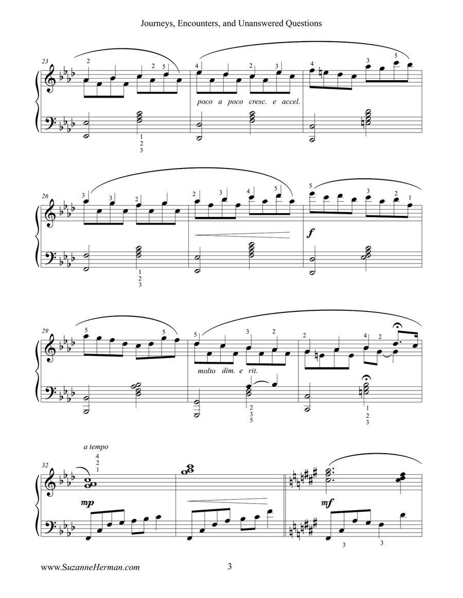 Journeys, Encounters, and Unanswered Questions Piano Solo scores gallery preview page 3