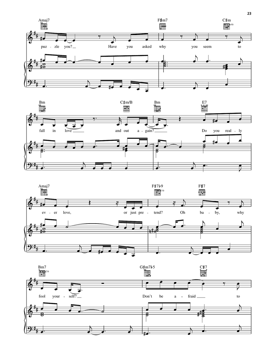 Stop, Look, Listen (To Your Heart) Piano, Vocal, Guitar scores gallery preview page 2
