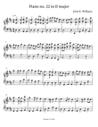 Piano no. 22 in D major