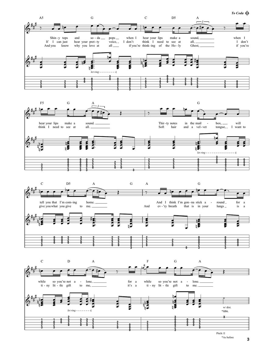 Dead Leaves And The Dirty Ground Guitar Tablature scores gallery preview page 3